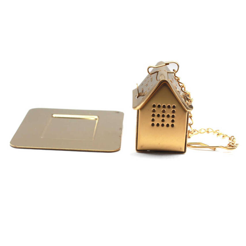 Ev Tasarımlı Gold Paslanmaz Çelik Çay Süzgeci - 2