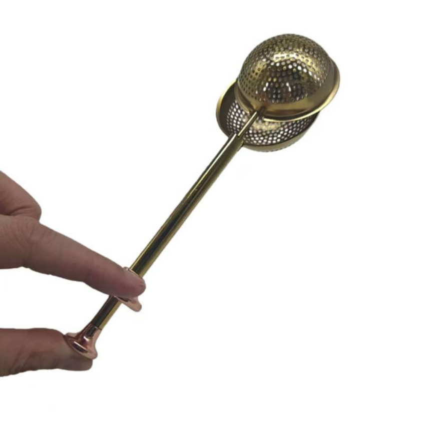 Gold Renkli Paslanmaz Çelik Pratik Çay Süzgeci - 5