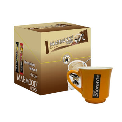 Mahmood Coffee 3'ü 1 Arada Sütlü Köpüklü 48 Adet ve Kupa Bardak 