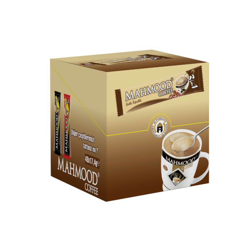 Mahmood Coffee 3'ü 1 Arada Sütlü Köpüklü 48 Adet ve Kupa Bardak  - 4