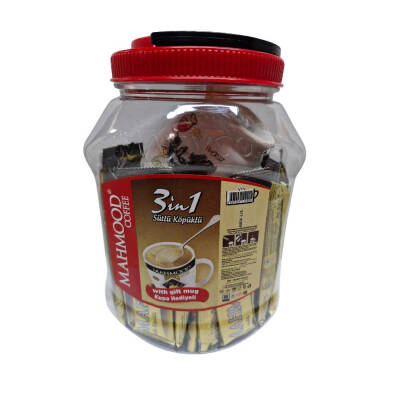 Mahmood Coffee 3'ü 1 Arada Sütlü Köpüklü Hazır Kahve Kavanoz 42 Adet Kupa Hediyeli