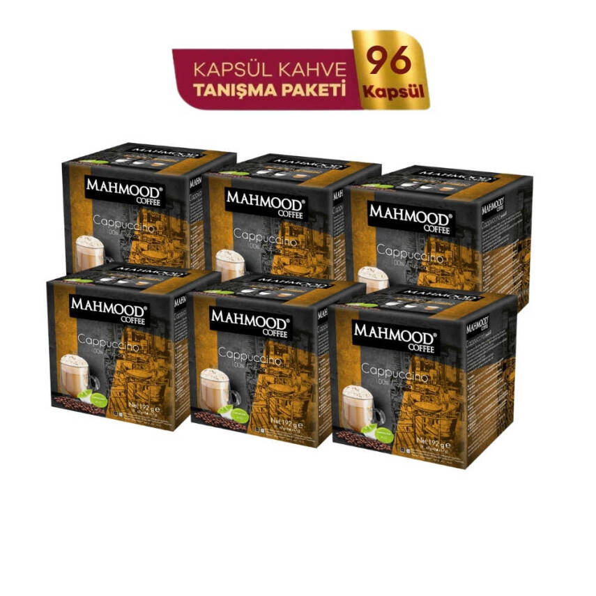 Mahmood Coffee Cappuccino Kapsül Tanışma Paketi Dolce Gusto Uyumlu Kapsül Kahve Fırsat Paketi 16 Adet X 6 Paket - 1