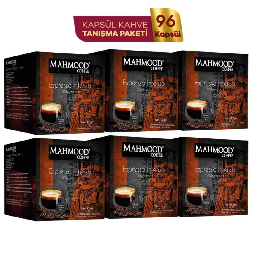Mahmood Coffee Espresso Kapsül Tanışma Paketi Dolce Gusto Uyumlu Kapsül Kahve Fırsat Paketi 16 Adet X 6 Paket - 1