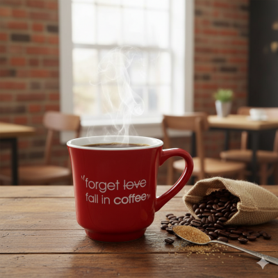 Mahmood Coffee Kırmızı Mottolu Porselen Kupa  - 2