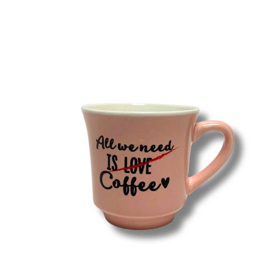 Mahmood Coffee Pembe Mottolu Porselen Kupa - 4