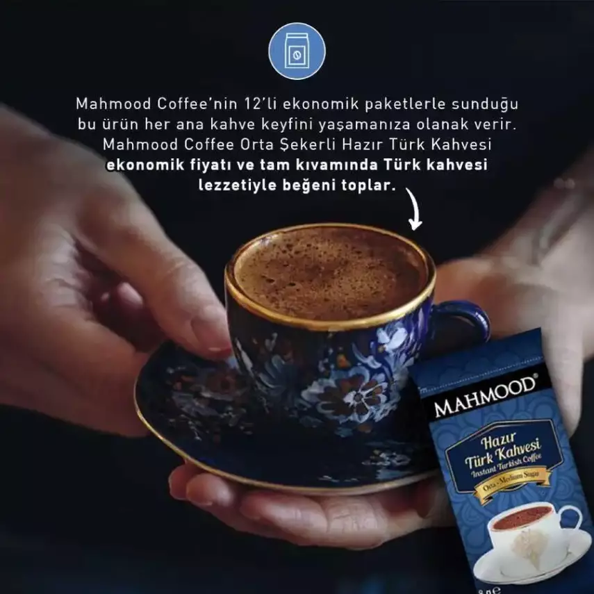 Mahmood Coffee Orta Hazır Türk Kahvesi 8 g x 12 adet - 5