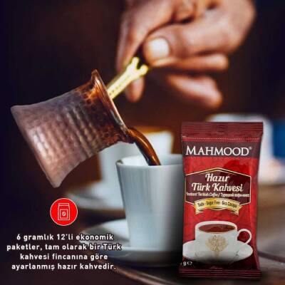 Mahmood Coffee Sade Hazır Türk Kahvesi  6 g x 12 adet - 3