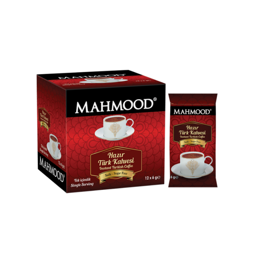 Mahmood Coffee Sade Hazır Türk Kahvesi  6 g x 12 adet - 1