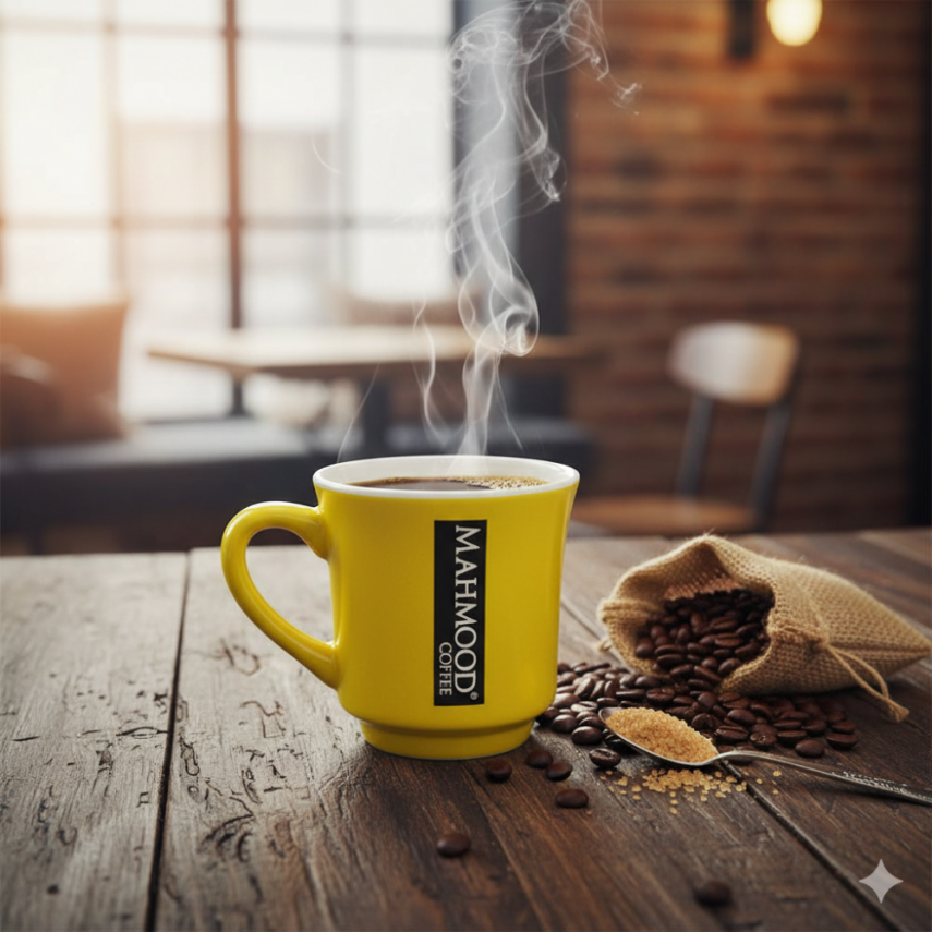 Mahmood Coffee Sarı Mottolu Porselen Kupa - 1