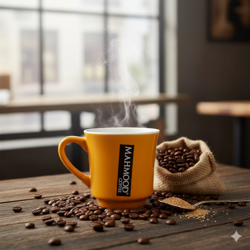 Mahmood Coffee Turuncu Mottolu Porselen Kupa  - 1