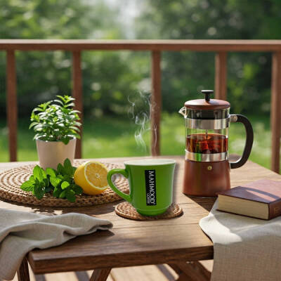 Mahmood Coffee Yeşil Mottolu Porselen Kupa - 5