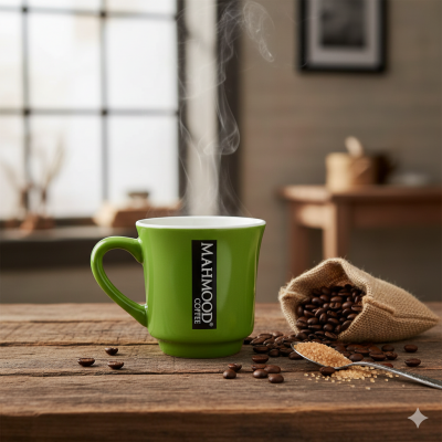 Mahmood Coffee Yeşil Mottolu Porselen Kupa