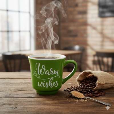 Mahmood Coffee Yeşil Mottolu Porselen Kupa - 2